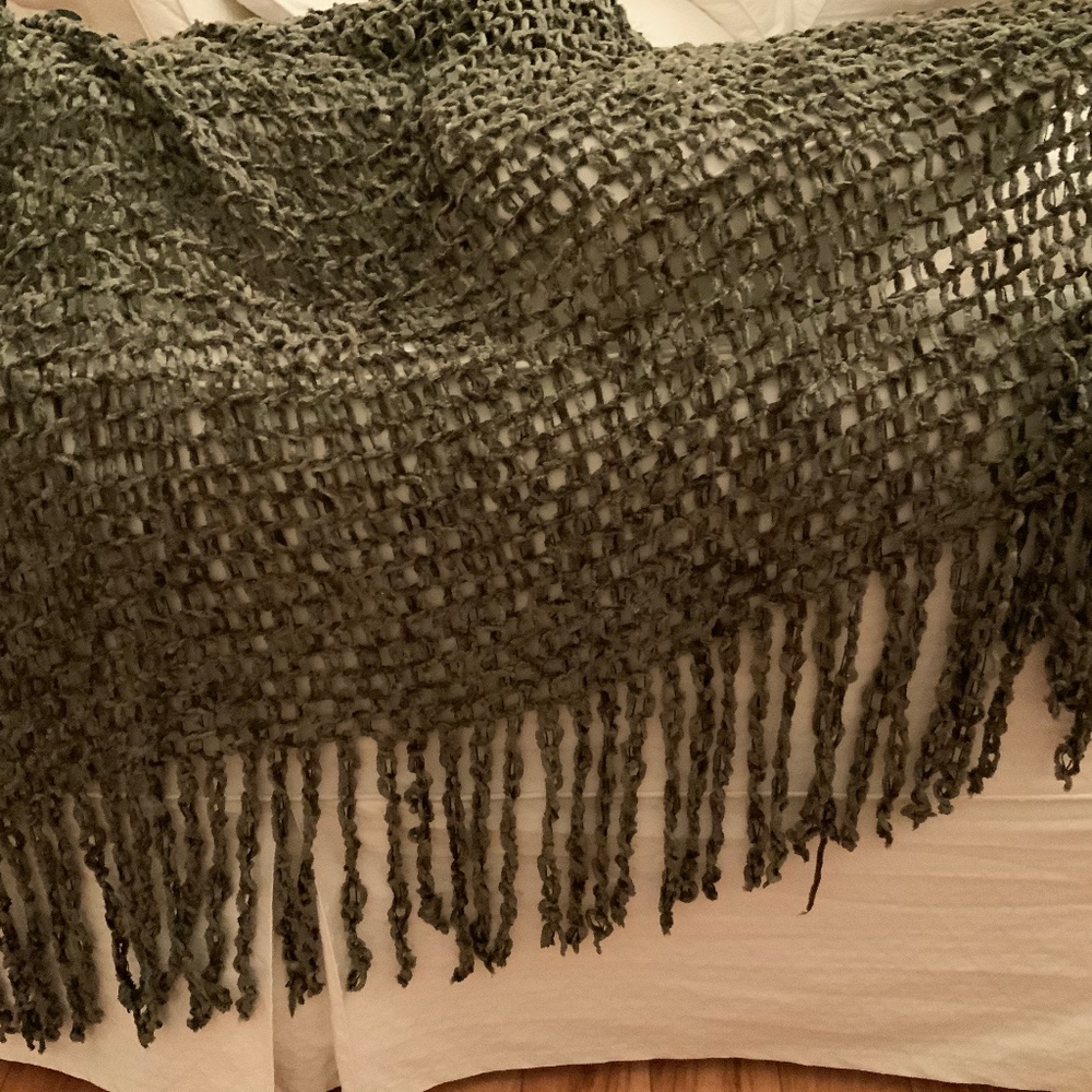 FENDI - Vintage knit shawl grey/green